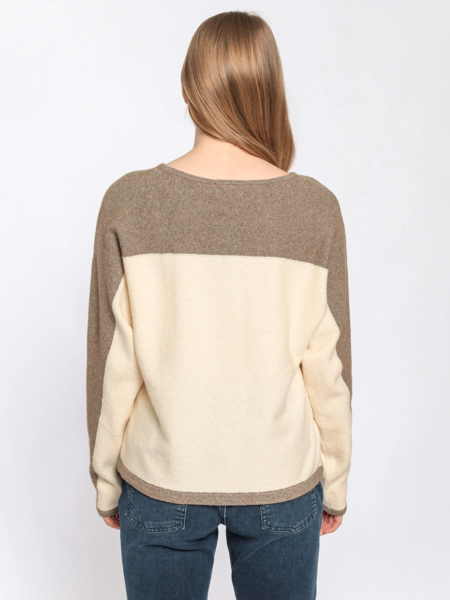 Джемпер колор-блок с завязками